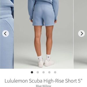 Lululemon Scuba High-Rise Short 5" Blue Willow size 4